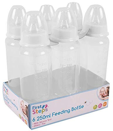 6 Clear Baby Feeding Bottles