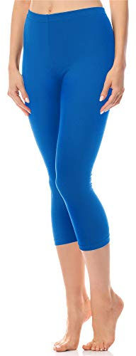 Antié Damen Leggings 3/4 aus Baumwolle AN60-101(Kobalt,L)