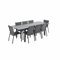 sweeek Alice's Garden - Table de Jardin Extensible Aluminium + 8 assises - Chicago Anthracite/Gris Taupe - Table en Aluminium 175/245cm avec rallonge et 8 assises en textilène