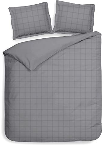 Heckett and Lane Bettwäsche Heckett And Lane 1 Bettwäsche 240x220cm mit 2 Kopfkissen 60x70cm 100% Baumwolle Mako-Satin Glacier Grey