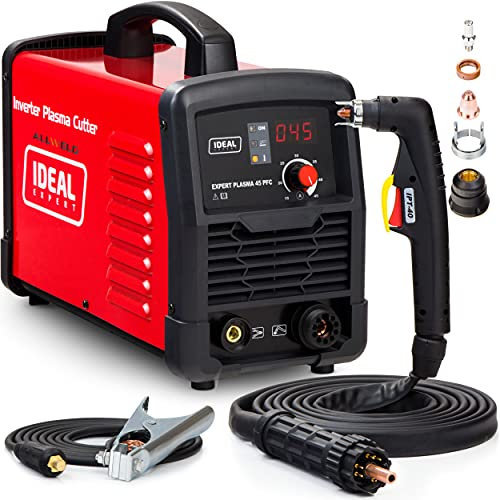 Ideal EXPERT PLASMA 45 PFC Plasmaschneider 230V 45A, IGBT, Blow Back, Cutting bis 28mm Schneidleistung, Schneiden von Kreisen, Plasma Cutter, Plasma Cut, Plasmaschneidgerät EURO IPT40/4,4m