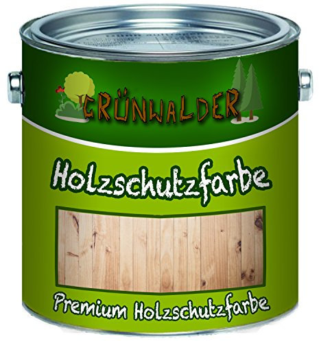 Grünwalder Wetterschutzfarbe premium Holzschutzfarbe hochdeckende Holz-Farbe (1 L, Hellgrau)