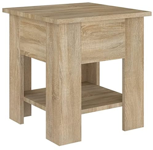 vidaXL Couchtisch mit Ablage Beistelltisch Wohnzimmertisch Kaffeetisch Sofatisch Teetisch Tisch Wohnzimmer Sonoma-Eiche 40x40x42cm Holzwerkstoff