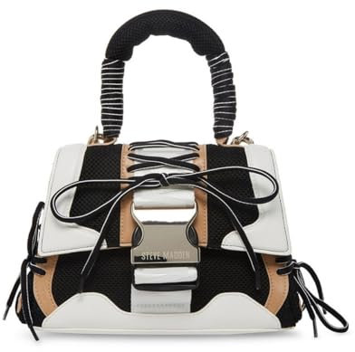 Steve Madden Damen Top Handle Diego Crossbody mit Tragegriff Oben, Schwarz/Braun