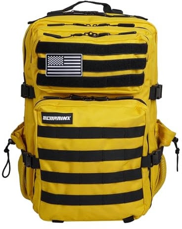 ELITRAINX ELITEX TRAINING Militär-Rucksack, 45 l, wasserdicht, Sport, Flugzeugkabine, CrossTraining, Outdoor-Sport, Fitnessstudio, tragbar (Gelb)
