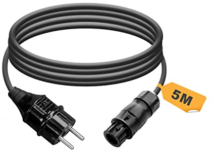 enjoy solar® Cable de conexión de 5m para microinversor – Betteri® BC01 a Schuko, Plug & Play, Compatible con Kits solares de balcón