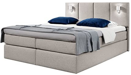 Generisch Boxspringbett LARIS für Schlafzimme (Beige - Raquel 03, 200 x 200)
