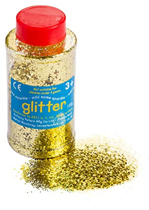 Glitter | 100 Gram tub | Shaker lid for Easy Pouring | Arts and Crafts | Glitter Art | Gold