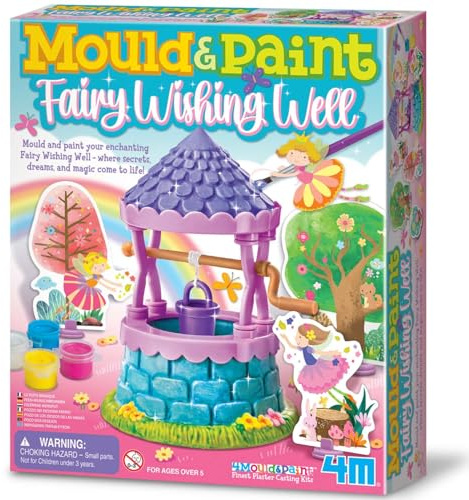4M Mould & Paint Fairy Wishing Well Kit, Plaster, Glitter & Accessories
