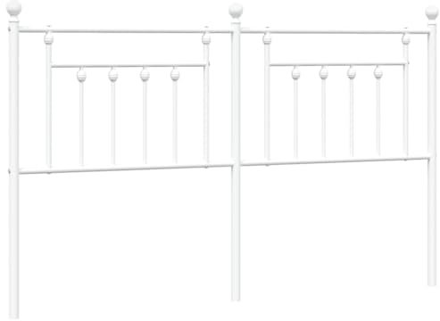 vidaXL White Metal Headboard - 180 cm Size with Robust Steel Construction, Providing Excellent Back Support, Perfect for Any Bedroom Decor