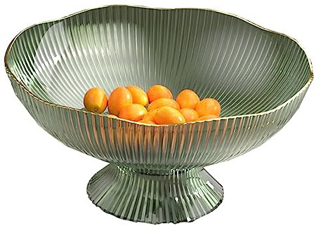 Cesta de Frutas, Plato de Frutas con Patas de Plástico con Orificio de Drenaje, Cesta de Frutas Y Verduras, Frutero, Cesta Moderna para Cocina, Comedor, Encimera, Fiestas, Decoración de Bodas(Verde)