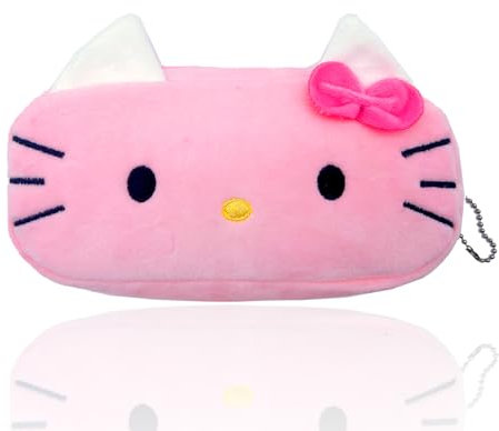 BJPERFMS Kitty Federmäppchen, Kitty Tasche, Kitty Bag, Hallo Kitty Federtasche Mädchen Rosa, Kitty Federmappe Mädchen, Kitty Plüsch Mäppchen, Reisetasche Kitty Kindertasche