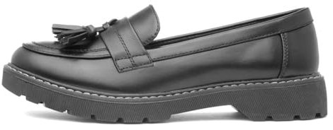 Lilley Angel Womens Black Tassel Loafer - Size 7 UK - Black