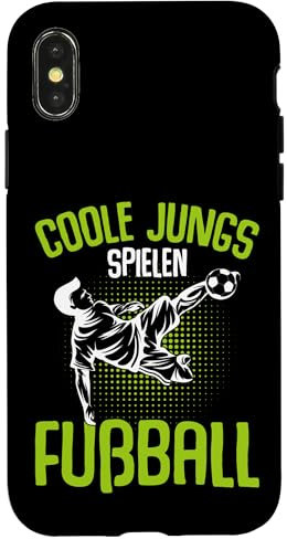 Coole Jungs spielen Fußball Fußballer Kinder Jungen Hülle für iPhone X/XS
