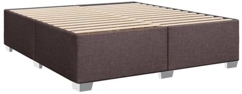 vidaXL Bettgestell, Bett mit Bettfüße Lattenrost, Polsterbett für Schlafzimmer, Doppelbett Bettrahmen, Modern, Dunkelbraun 180x200cm Stoff