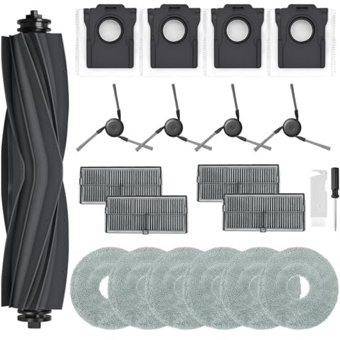 Cleptorize Accessoires pour Dreame X40 Ultra/ L40 Ultra/ X40 Ultra Complete/ X40 Master, Kit de Rechange 1 Brosse Principale, 4 Filtres, 4 Brosses Latérales, 4 Sacs à Poussière, 6 Serpillières