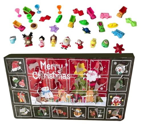 Adventskalender 2024 Spielzeug, 30 Tage Weihnachts-Countdown-Kalender, Countdown-Kalender für 30 Tage Weihnachtsspielzeug, 30 Löcher Weihnachtsstrümpfe für den Tag von