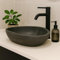 Lendo Online Waschbecken oval Flussstein - Naturstein - Waschtisch für Badezimmer - Aufsatzwaschbecken - Handwaschbecken - Grau (Grau, 60-70x38-43cm)