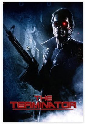 ahnld Filmplakat Terminator Roboter The Terminator (1984), Leinwand-Poster, Wandkunst, Dekordruck, Gemälde für Wohnzimmer, Schlafzimmer, Dekoration, 30 x 45 cm
