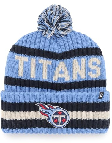 47 NFL Tennessee Titans Unisex Bering Bobble Winter Hat, Team Logo, Farbe Blau