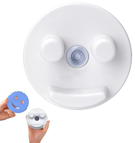 Scrub Sponge Holder for Daddy Mommy,Smiley Face Sponge Storage Holder,Suction Cup Scrub Holder For Sink,Kitchen Sponge Holder, Holder for Scrub Daddy Mommy Sink Organization(Sponges Not Included)