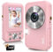 Bofypoo Digital Compact Camera FHD 1080P 44MP, 16X Digital Zoom, 2.4 Mini Vlogging Camera for Beginners, Teenagers - 32GB Memory Card, 2 Batteries Included (Pink)