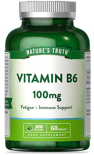 Vitamin B6 High Strength 100mg | 60 Tablets | 7143% NRV | Suitable for Vegans & Vegetarians | Nature's Truth