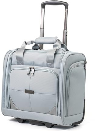 Gino Ferrari Softside-Koffer mit Rollen, Softshell-Koffer und Reisetaschen, groß, mittel, klein und Reisetasche, grau, Underseat, Gepäck mit weichen Seiten