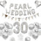 Decorazioni Matrimonio Perle, Decorazioni Anniversario Matrimonio 30 anni Palloncini Nozze Perle 30 Palloncini Happy 30th Anniversary Palloncini Argento Striscioni 30 Pearl Wedding Cake Topper