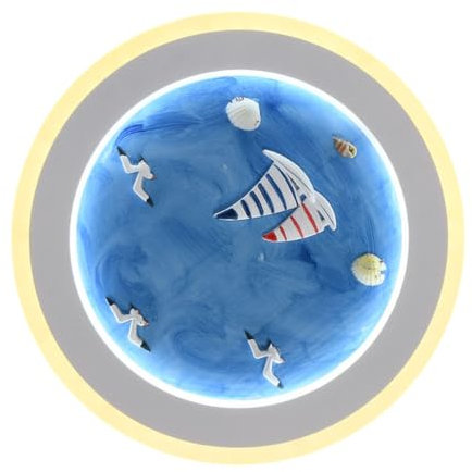 DOITOOL Kreative Kinderzimmer Wandleuchte Cartoon Wandlampe in Blau Für Schlafzimmer Nachtlicht Helle Langlebige Led Mit Hochwertigem Material Holz Wärmespeichernd