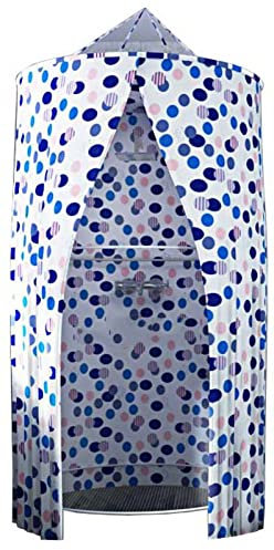 Tenda da doccia rotonda portatile, in poliestere, impermeabile, con cerniera, per campeggio, spiaggia, escursionismo, per la privacy del WC, copertura per vestiti, facile da installare, soluzione per