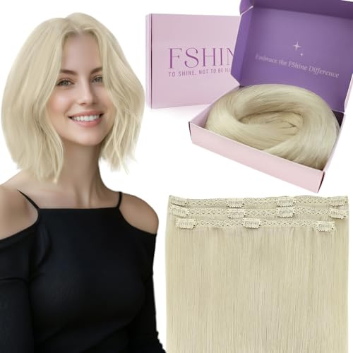 Fshine Clip in Extensions Echthaar Blond 30 cm 50 g 3 Stücke | Extensions Clip in, Schnell einsetzbar, ohne zusätzliche Werkzeuge, Anfängerfreundlich, natürliche Haarintegration