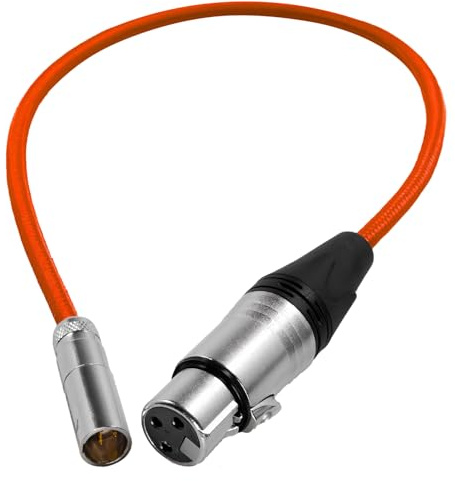 KONDOR BLUE | 16 Mini XLR to XLR Cable for BMPCC 6K Pro/C70 Camera | Nylon Braided, & Ultra-Durable with Reinforced Connectors | Red