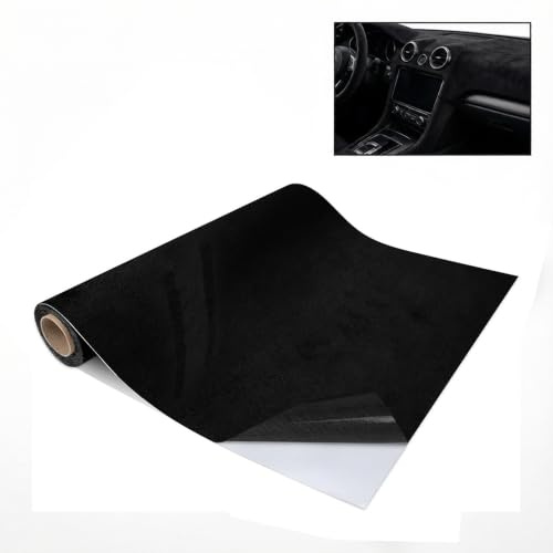 Wibatton Wildleder Wrap Auto Innenraum Wildleder Stoff Selbstklebend Wildleder Polsterstoff Vorhangstoff Suedette für Vorhang Kissen Sofa (40 * 150cm, Schwarz)