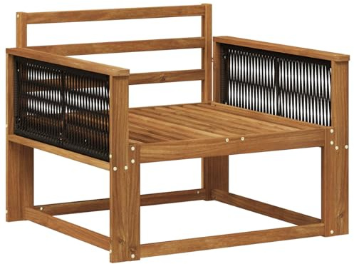 vidaXL Outdoor Mittelsofa Massivholz Akazie Natur, Akazienholz Outdoor Mittelsofa, wetterfestes Patiositzmöbel, modernes Möbel für Gartenlounge und Balkon