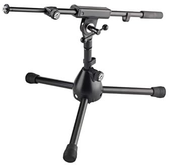 K&M 25950 Mikrofonstativ Rien für Bass-Drums, 3/8“ Schwarz Stahl, Schwenkarm, bis 72,5 cm ausziehbar – 42,5-64,5 cm Höhe