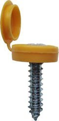 BargainBitz 25 X Yellow Number Plate Hinged Snap Cover Cap Screw Screws Car Np7 Free P&P