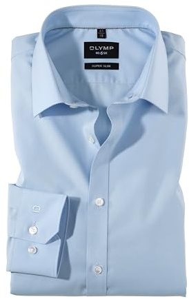 OLYMP Herren Businesshemd Langarm No.Six,Einfarbig,super Slim,Urban Kent,hellblau 10,40