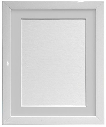 FRAMES BY POST 20mm White Picture Photo Frame with Light Grey Mount 50 x 40cm For Pic Size 40 x 30cm (Plastic Glass)
