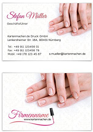 100 x Visitenkarten individuell Business Karten 300g/qm 85 x 55 mm - Nagelstudio