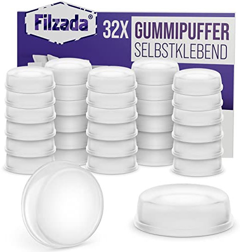 Filzada ® 32x Türpuffer transparent Ø 12mm - Türstopper Wand selbstklebend - Abstandshalter Wand/Elastikpuffer zum Wandschutz