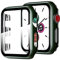 Miimall Kompatibel mit Apple Watch Series 3/2/1 38mm Hülle mit Glas Displayschutz, Sehr stark PC Schutzhülle, Vollschutz Ultradünne Kratzfest Schutz Case für Apple Watch 38mm - Dunkelgrün