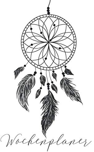 Wochenplaner 2021 A5: DIY Terminplaner zum selbst beschriften, 120 Seiten, 6x9 Inc., mysteriöser Traumfänger mit Federn Planer, Jahresplaner, Wochenkalender, Organizer