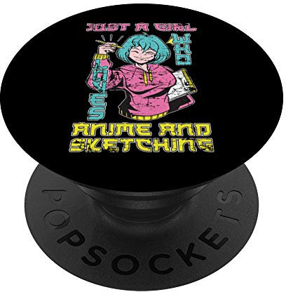 Japanese Otaku Kawaii Girls Gift Sketch Drawing Manga Anime PopSockets PopGrip: Swappable Grip for Phones & Tablets