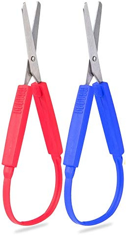 2er-Pack Loop-Grip-Scheren – Selbstöffnende, adaptive Schneiden für Kinder & Erwachsene, spezielle Bedürfnisse, Papierarbeiten, Nähen, Kunst & Handwerk
