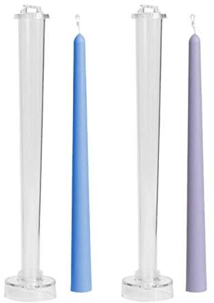 TOPYS 3D Twisted Taper Plastic Molds, Long Spiral Cylinder Molds for Aromatherapy Candle Soy Wax Soap Clay Craft Putz Resin Making, Pillar Mold for HomeDecoration Gift (2Pcs)