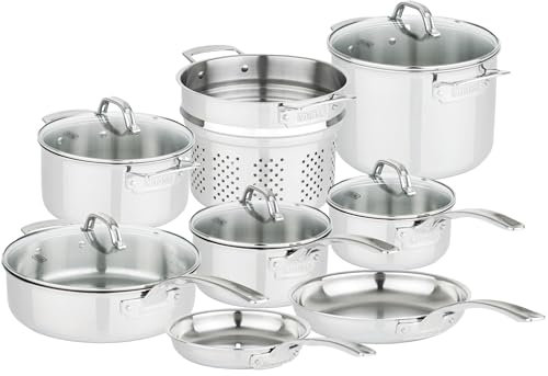 Viking Culinary 3-Ply 13-Piece Cookware Set,Stainless,L,40011-9993NC