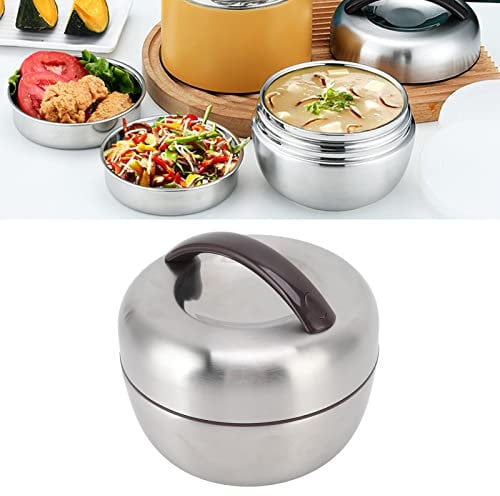 DEWIN Insulated Lunch Box,0.8L Vacuum Insulated Lunch Box Stainless Steel Leakproof Portable Double Layer Vacuum Bento Box for Travel