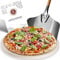 BABEQ - Pizzastein für Grill & Backofen inkl. Pizzaschieber - Pizza-Ofen-Stein rund Ø 38cm 1,5cm dick mit Pizzaschaufel - Cordierit Steinplatte für Gasgrill, Elektrogrill, Holz-Kohlegrill & Backofen