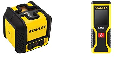 STANLEY Cubix Cross Line Red Beam Laser STHT77498-1 & Laser Distance Measurer 15M (TLM50) STHT1-77409
